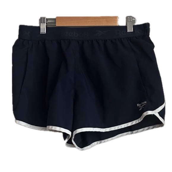 Reebok Pants - Reebok Blue and White Athletic Shorts with Elastic Waistband